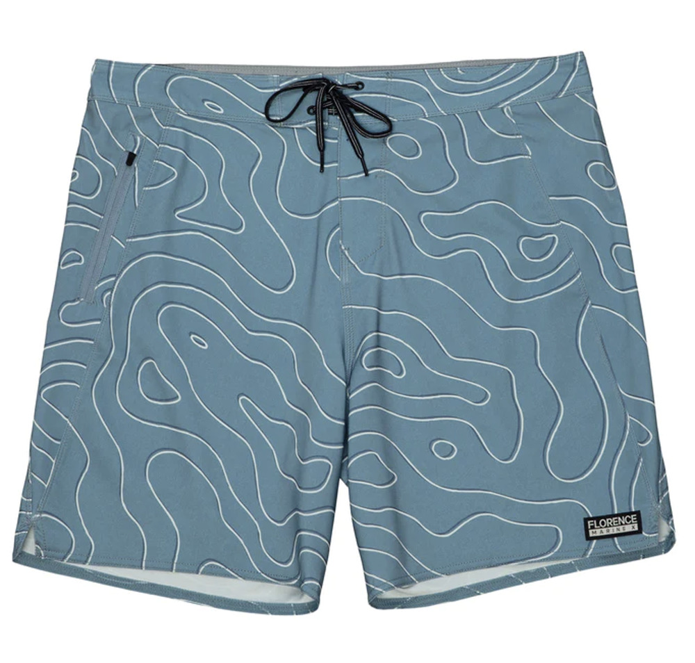 Florence Marine X Men's 24 Isobar Steel Blue Boardshort Swim Short Trunks A3-1